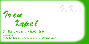 iren kapel business card