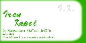 iren kapel business card